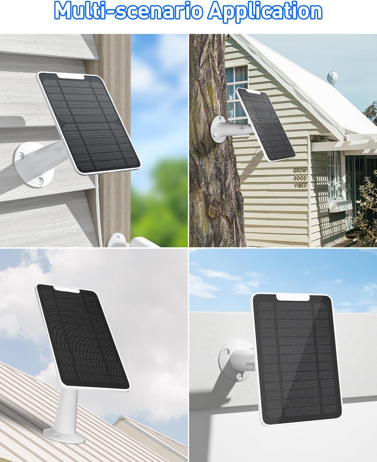Cargador de panel solar de 5 W compatible con cámara Google Nest para exteriores e interiores (versión de batería), panel solar impermeable IP65