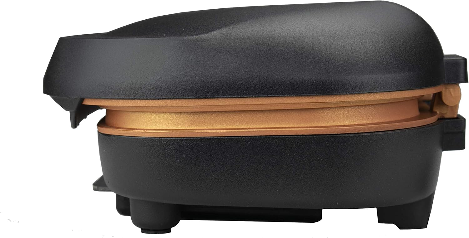 Brentwood Appliances TS606BK – Parrilla de cobre eléctrica antiadherente de 2 porciones de 750 W para interiores y prensa Panini, tamaño único,
