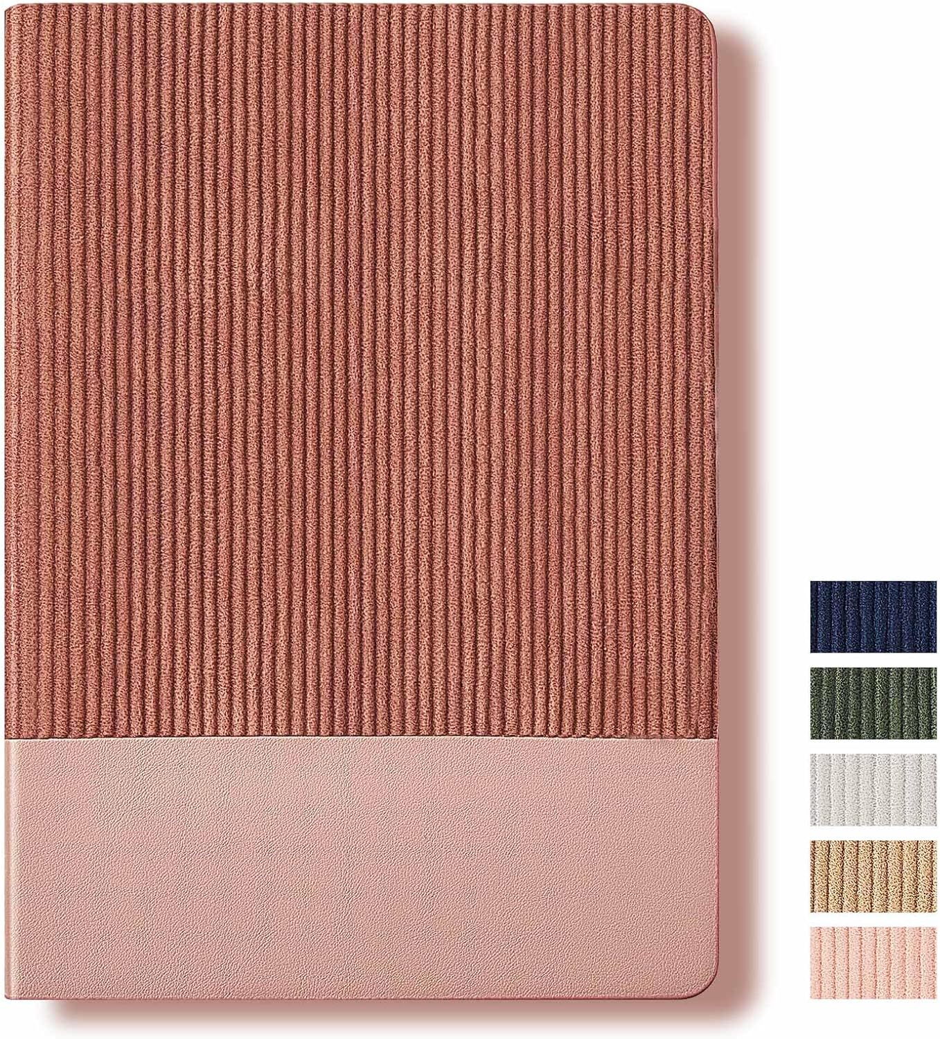 Cuaderno de diario forrado de 216 páginas, cubierta de cuero A5, diario estético, oficina, universidad, diario, escritura, 108 hojas, papel grueso