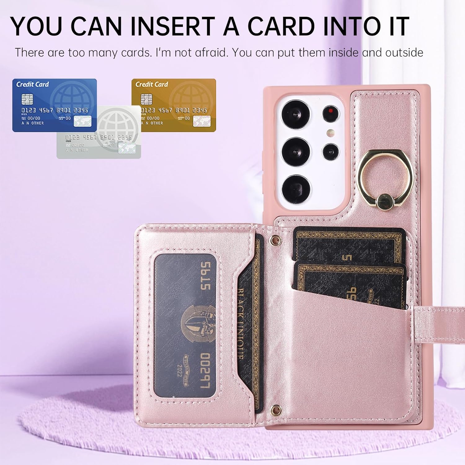 Asuwish Funda de teléfono para Samsung Galaxy S21 Ultra 5G Funda tipo cartera con protector de pantalla y soporte para anillo para tarjeta de