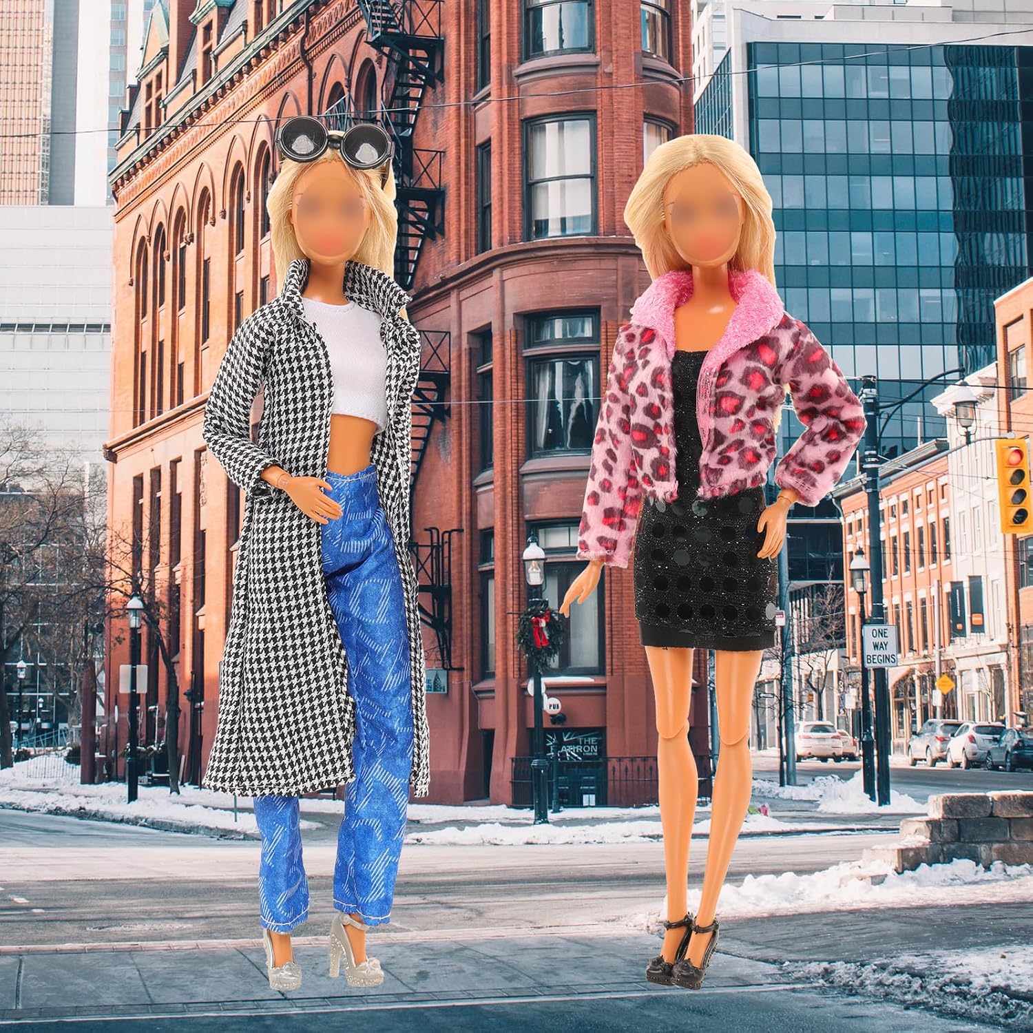 ENOCHT 5 juegos de ropa de muñeca incluye chaquetas, ropa casual, tops y pantalones, 2 gafas, 5 tenis, 5 zapatos para muñecas de 11.5 pulgadas, ropa