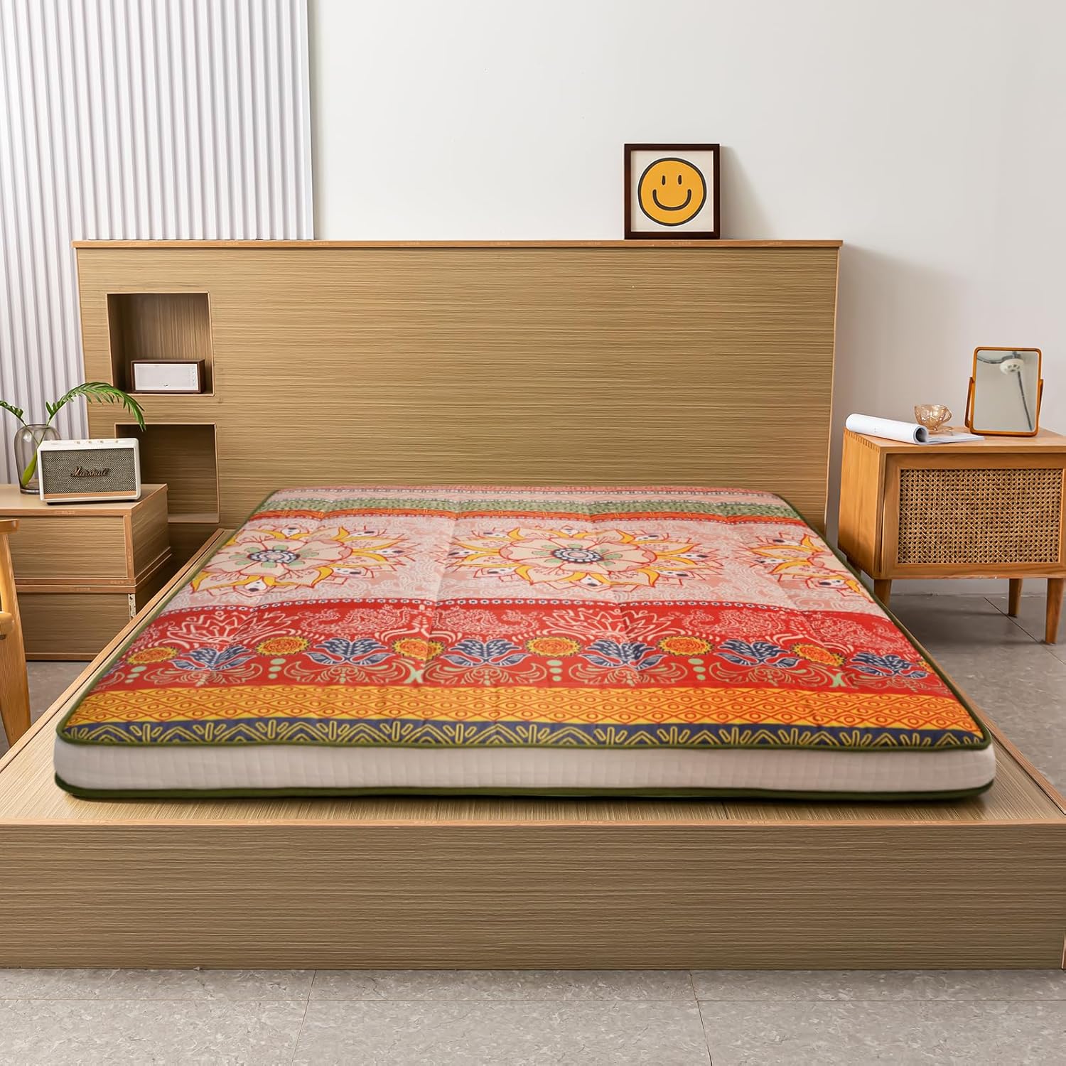 Colchón de futón extra grueso, acolchado japonés plegable enrollable colchón para dormir, colchón portátil plegable para acampar Shikibuton,