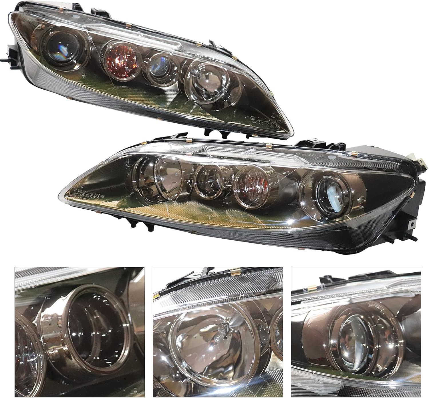 TBVECHI Para 2006 2007 2008Mazda 6 Conjunto de faros delanteros halógenos 1 par de faros delanteros izquierdo + reemplazo del lado del pasajero