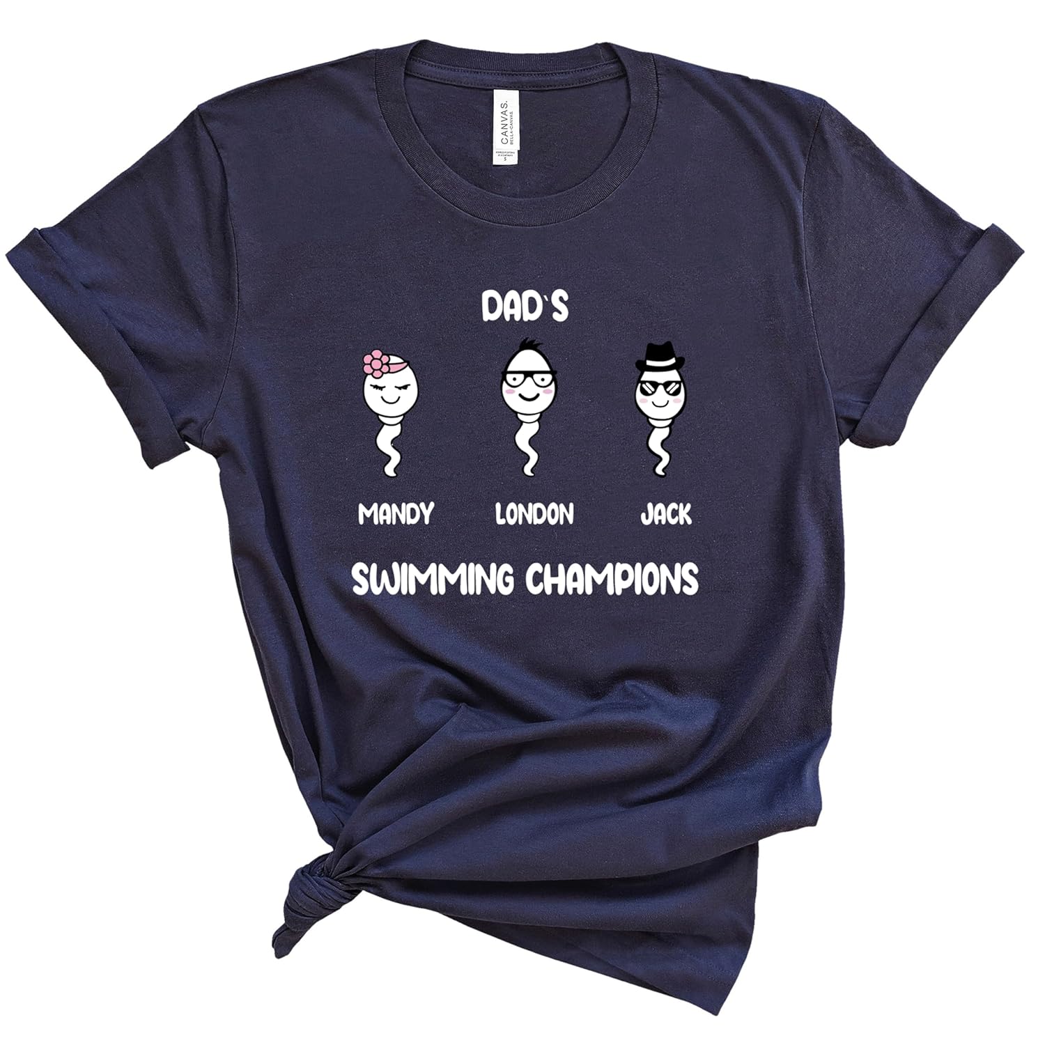 Custom Dad Shirts, Best Fathers Day Gifts From Kids, Dads Swimming Champions, Custom Fathers Day Gifts From Son and Daughter, Personalized Dad and