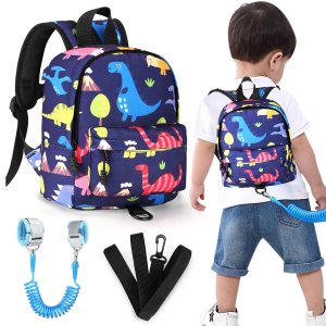 Accmor Arnés de mochila para niños pequeños, lindas mochilas de dinosaurio para bebé con eslabón de muñeca antipérdida, adorable correa de arnés Accmor Arnés de mochila para niños pequeños, lindas mochilas de dinosaurio para bebé con eslabón de muñeca antipérdida, adorable correa de arnés