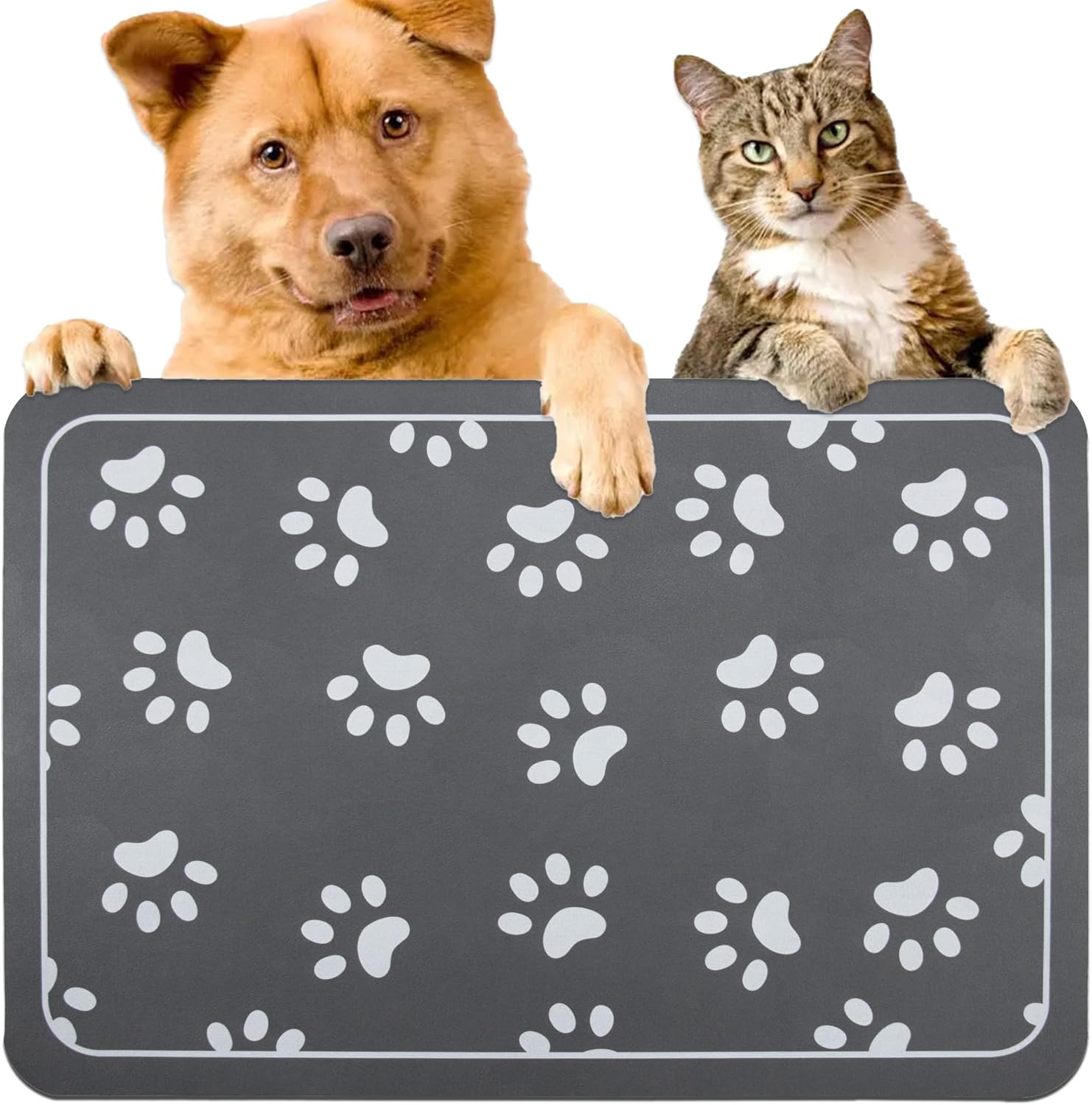 Tapete de alimentación para mascotas para perros y gatos, absorbente, antideslizante, de diatomita, tapete para cuenco de agua para perros, súper