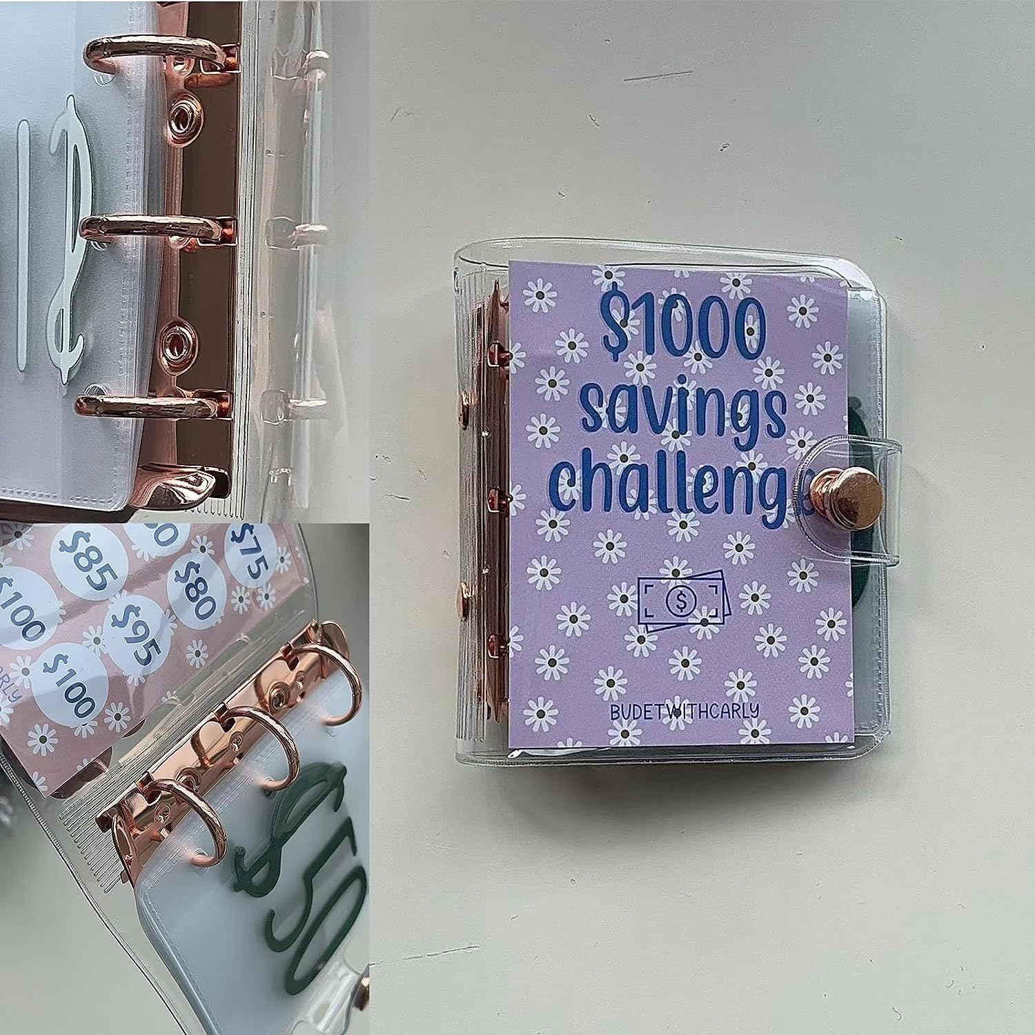 Carpeta de desafío de ahorro de 1000 unidades, carpeta de ahorro de dinero, desafío de ahorro de dinero, desafío de ahorro de sobre, mini carpeta de