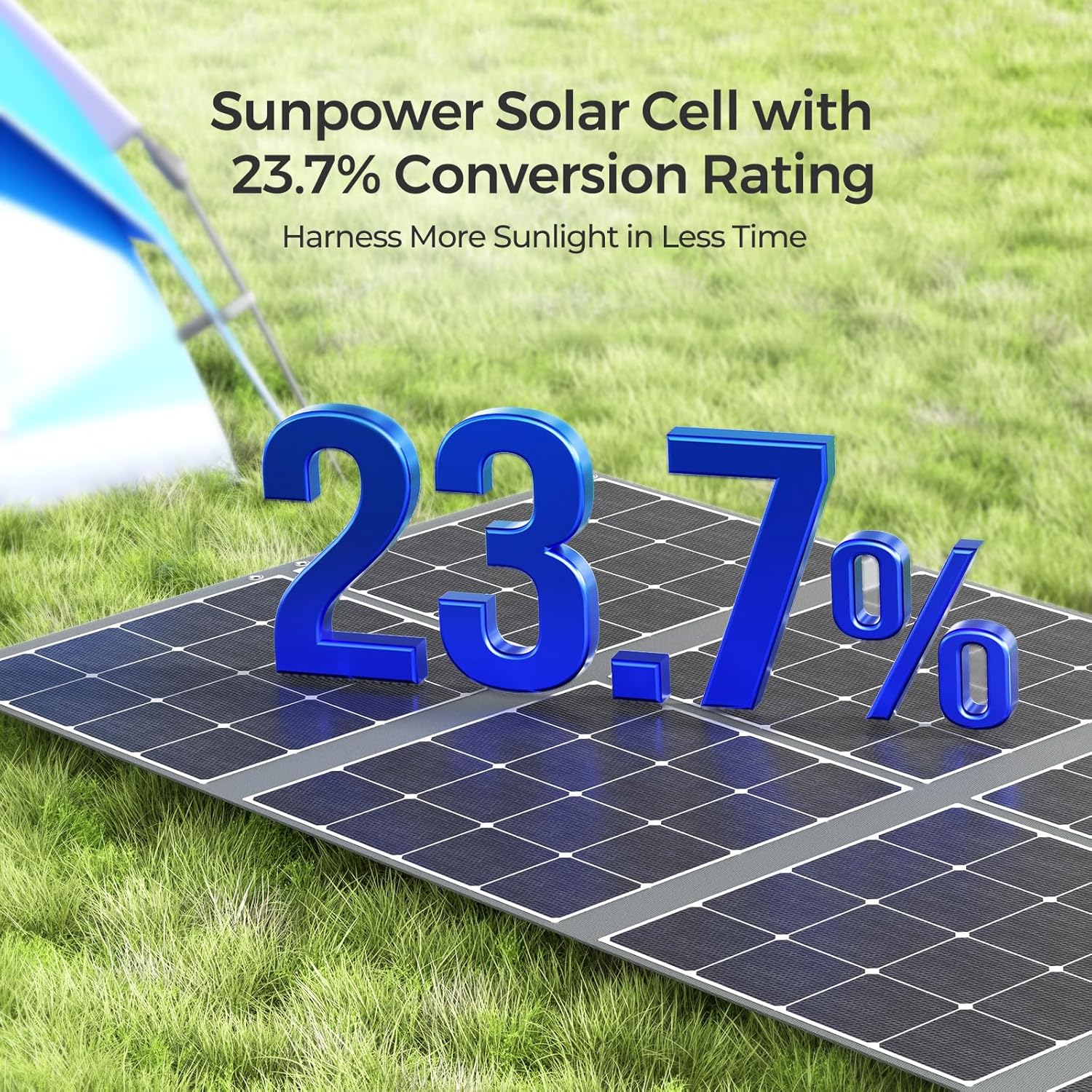 Renogy Panel solar portátil de 400 W, manta solar monocristalina plegable, panel solar de gran potencia, células solares Sunpower 23.7% de alta