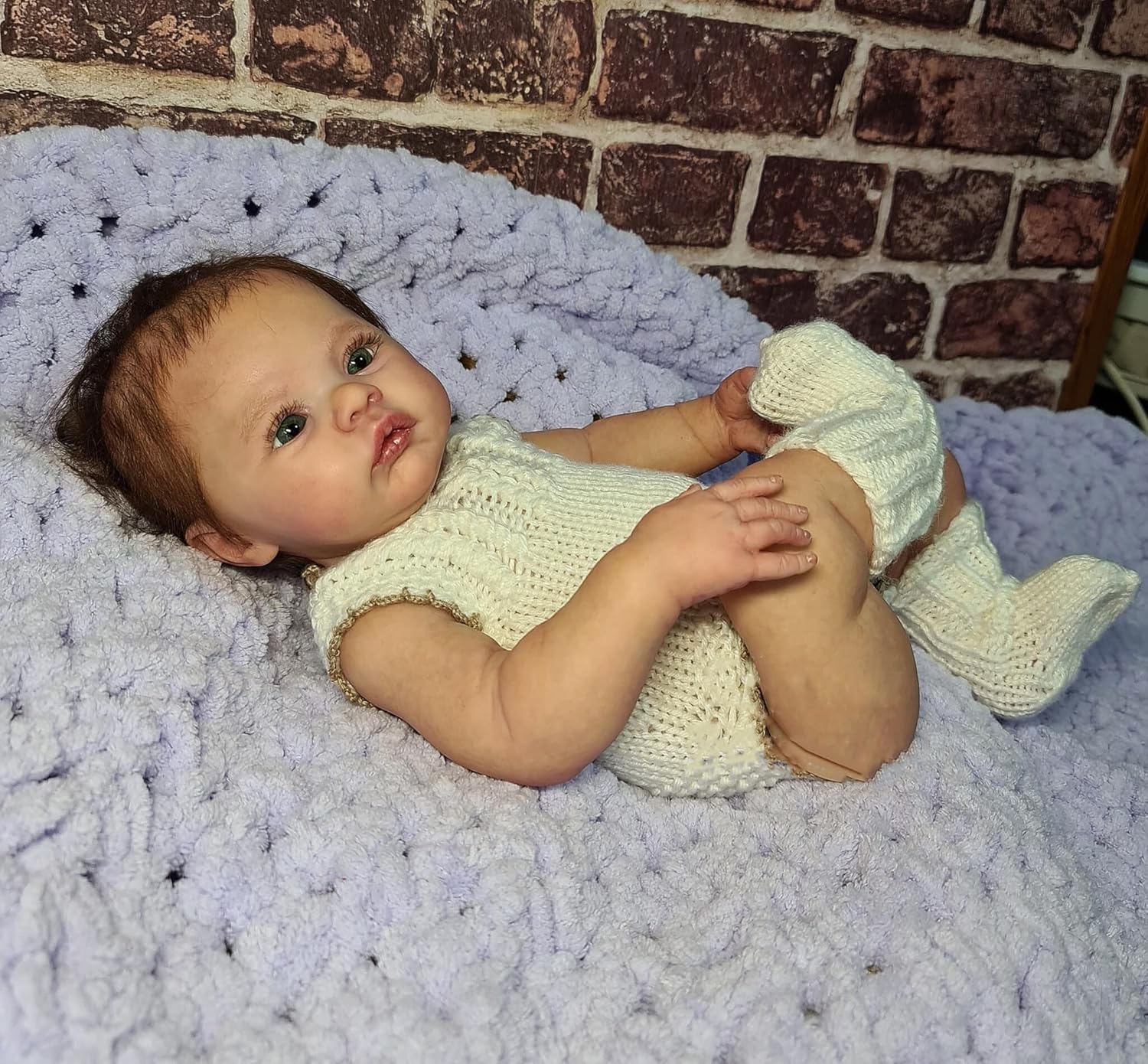 iCradle Muñecas de bebé Reborn de silicona de cuerpo completo, muñecas de bebé realistas que se ven reales, de 19 pulgadas, 18.9 in, muñeca de bebé