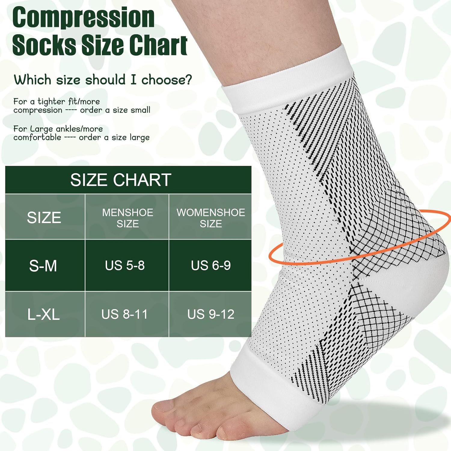 Calcetines de neuropatía para mujeres y hombres, manga de compresión de tobillo, calcetines de alivio calmante para aliviar el dolor neuropatía,