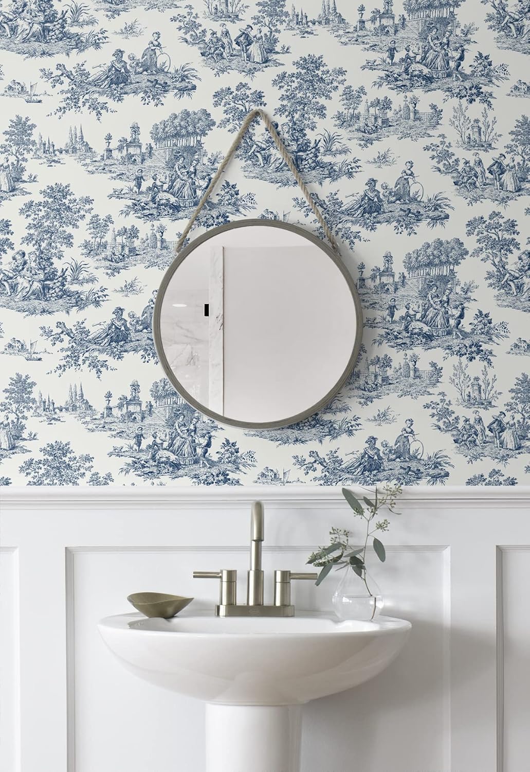 NextWall Chateau Toile – Papel tapiz autoadhesivo (azul marino)