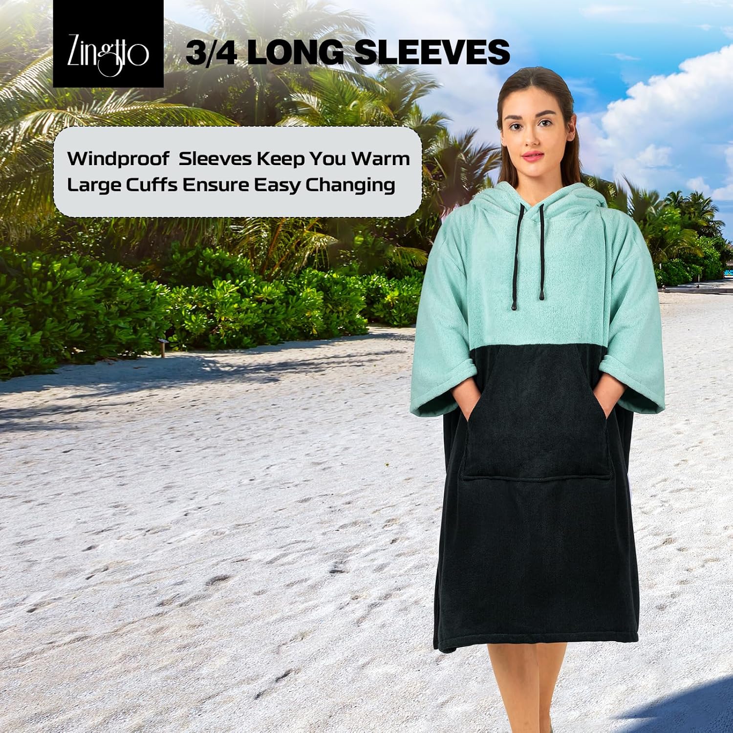Poncho de surf, bata cambiadora, manga 34, extra grande, gruesa, con capucha, poncho para hombres y mujeres, natación en la playa, 39 x 33 pulgadas,