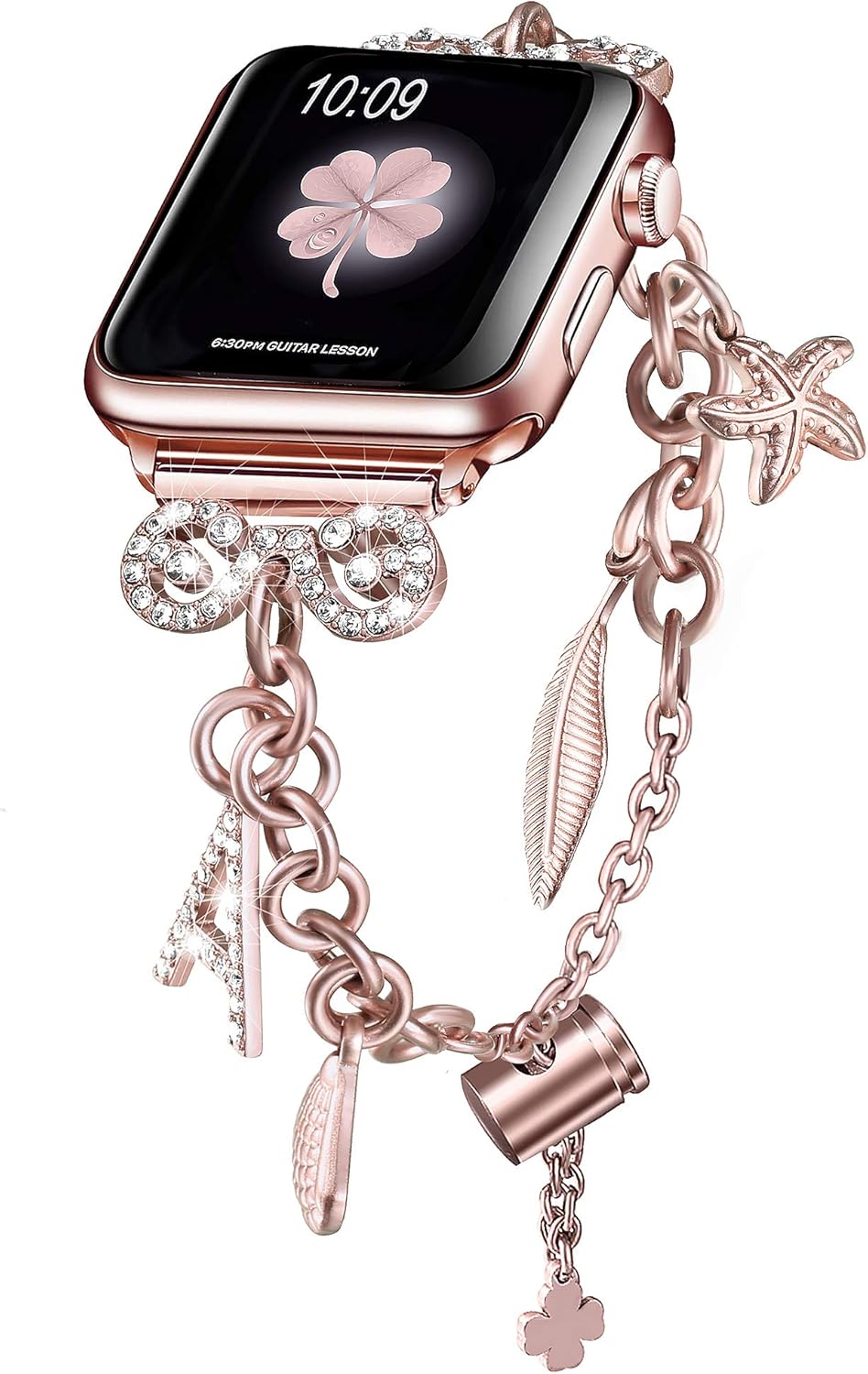 Secbolt Correas brillantes compatibles con Apple Watch de 1.496 pulgadas, 1.575 pulgadas, 1.654 pulgadas, 1.732 pulgadas, 1.732 pulgadas, iWatch