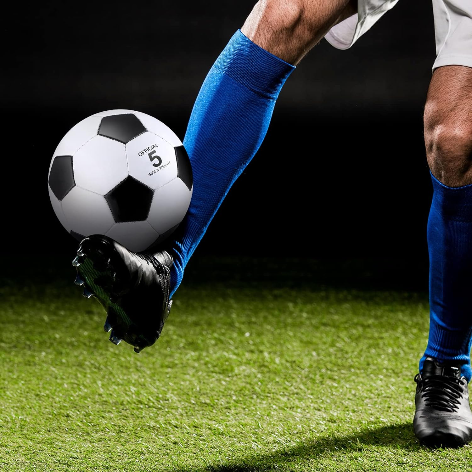 4 pelotas de fútbol con inflador, tamaño oficial, para deportes en interiores y exteriores, para niños y adultos, jugadores, entrenamiento, regalo