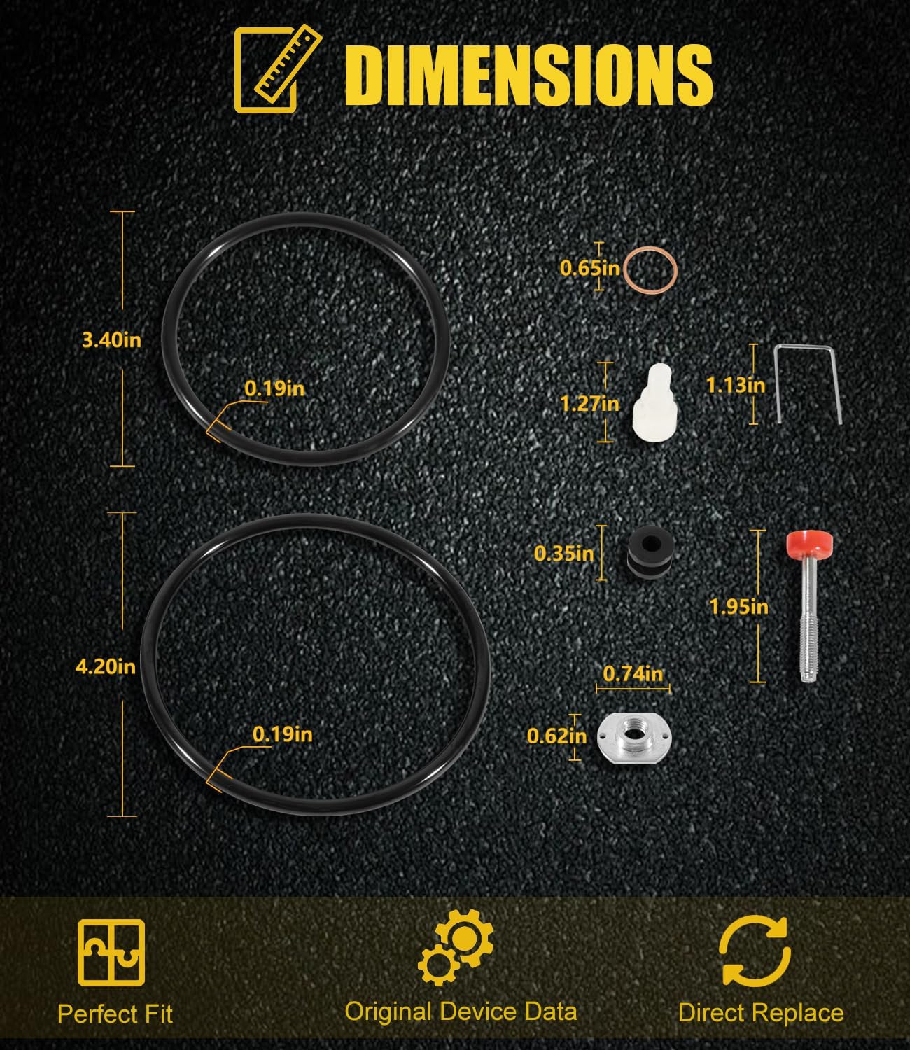 Yoursme Repuesto para Graco 206728 Kit de reparación apto para motores Fire-Ball y Monark Air