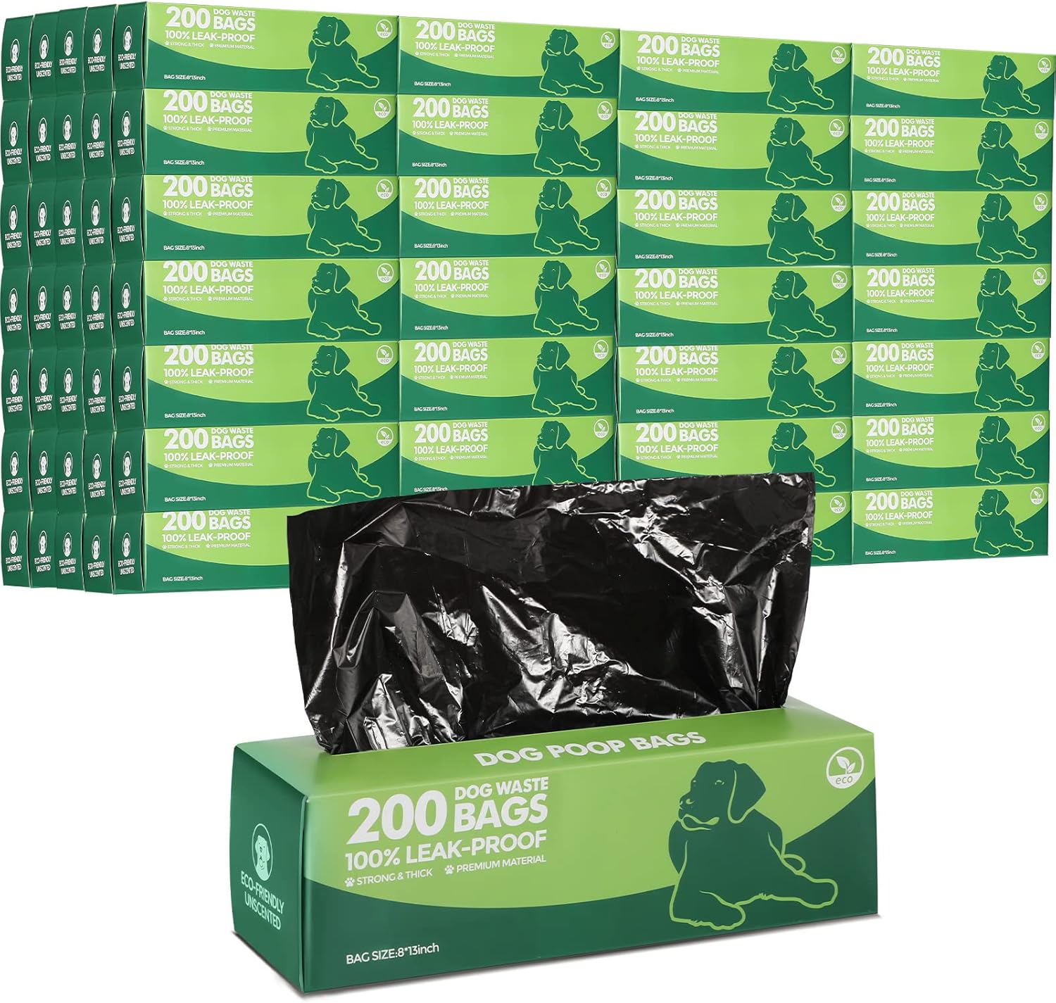 Sherr 20 rollos en caja, 4000 unidades, bolsas para excrementos de perro, a prueba de fugas, bolsas universales para desechos de mascotas, bolsas