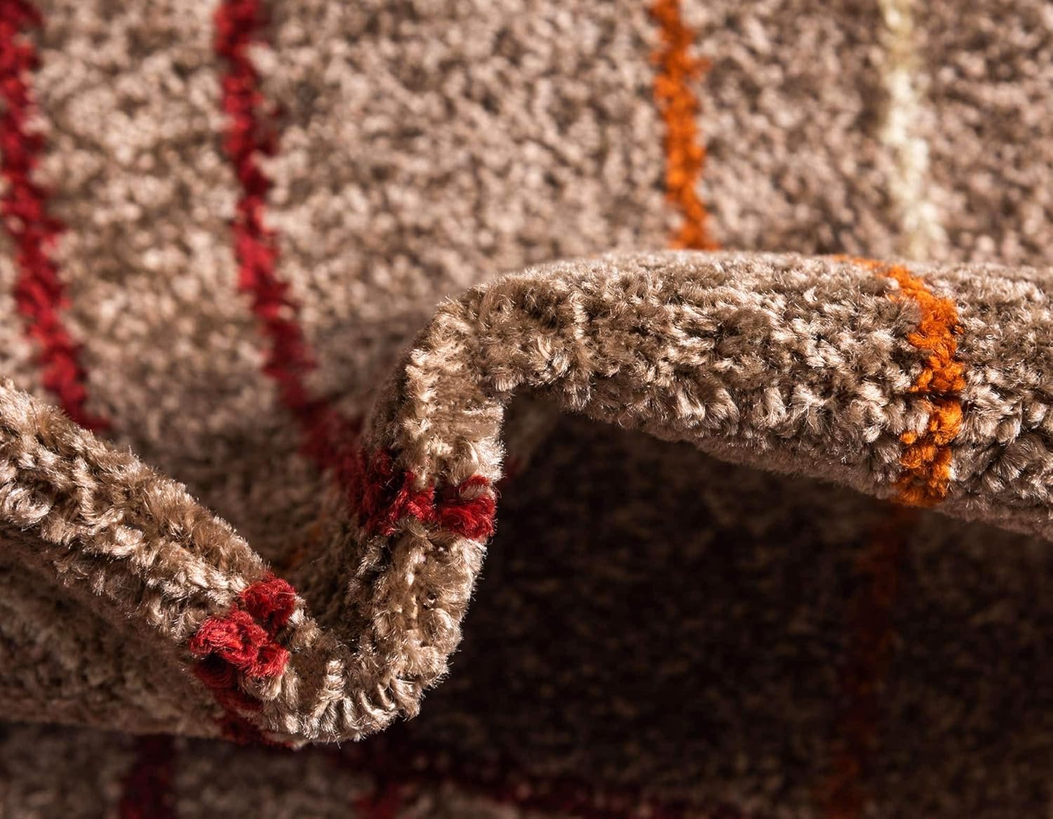 Unique Loom – Tapete con diseño abstracto, informal, moderno y contemporáneo de la colección otoñal, redondo de 8 pies, diseño a rayas en colores