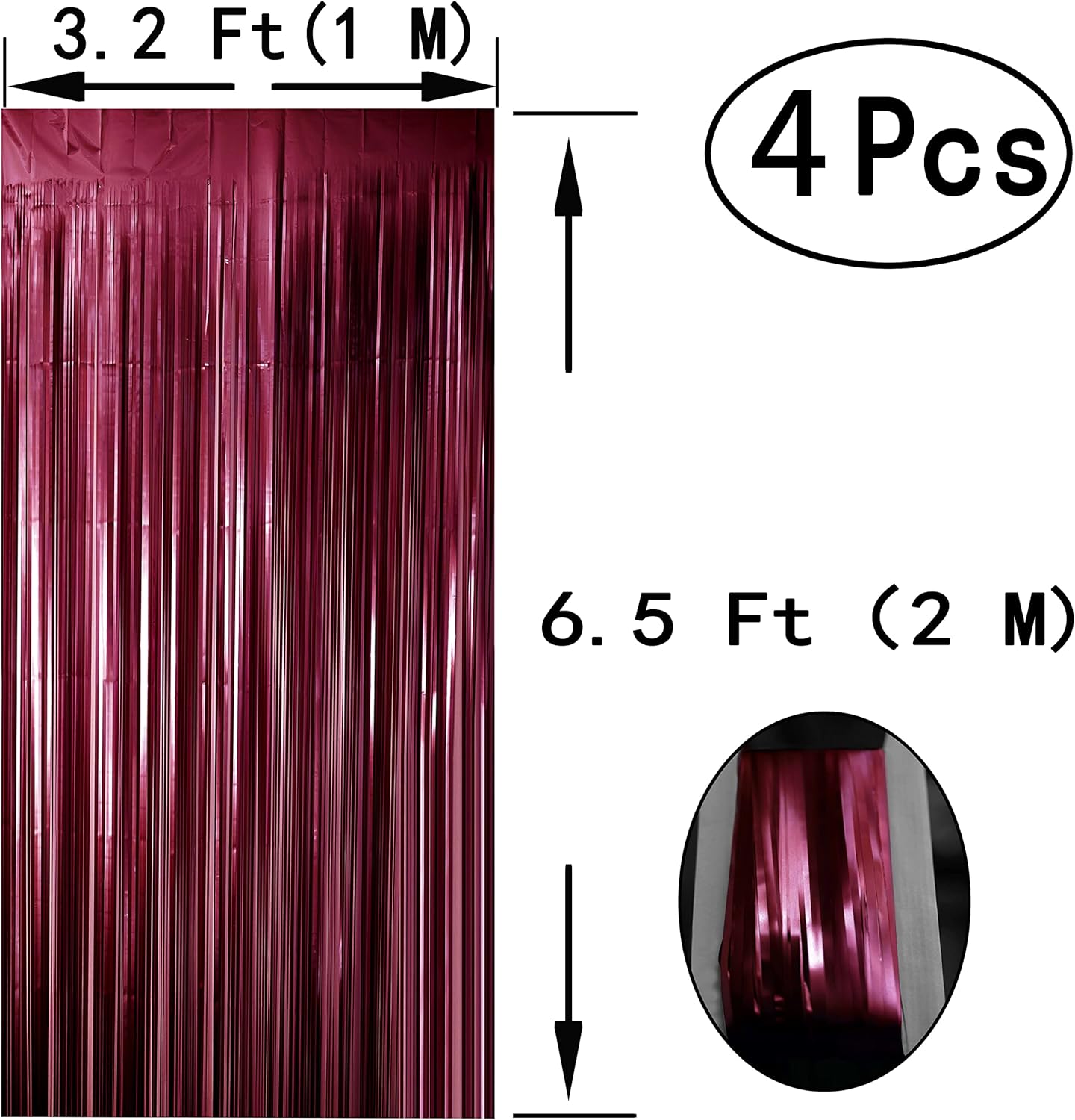 Cortinas de flecos de papel de aluminio de oropel para boda, aniversario, despedida de soltera, feliz cumpleaños, San Valentín, día de la madre,