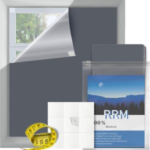 RRM Cortinas opacas para dormitorio, cortinas opacas de 118 x 57 pulgadas con cintas de velcro para cubierta de ventana 100% opaca, cortinas opacas RRM Cortinas opacas para dormitorio, cortinas opacas de 118 x 57 pulgadas con cintas de velcro para cubierta de ventana 100% opaca, cortinas opacas