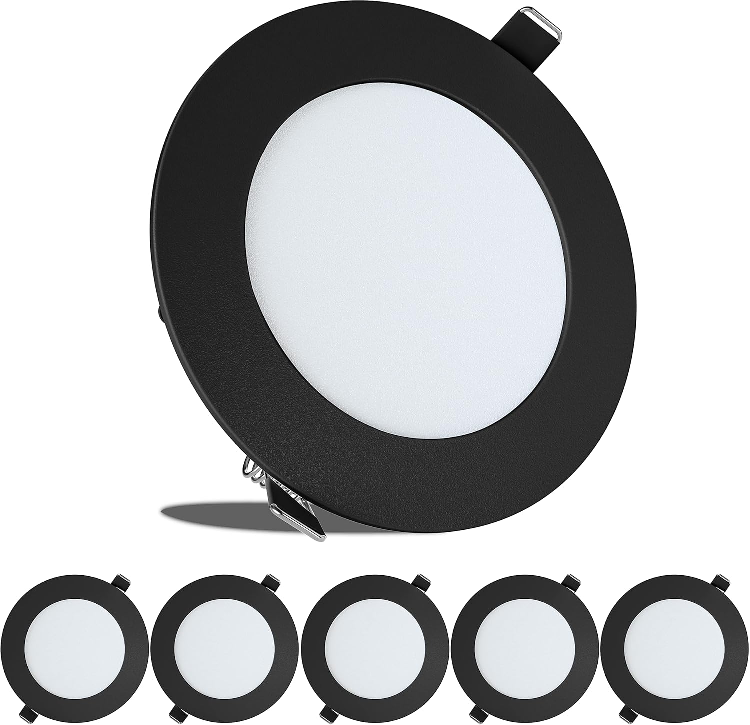 Leisure LED Paquete de 5 luces de techo empotrables para barco RV de 480 lúmenes, luz LED súper delgada, panel de luz DC 12 V 4.75 pulgadas, 6 W,