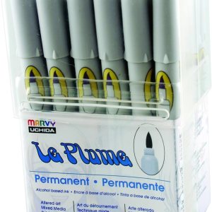 Uchida Of America 3000SET24B Le Plume – Juego de 24 bolígrafos permanentes a base de alcohol, color pastel Uchida Of America 3000SET24B Le Plume – Juego de 24 bolígrafos permanentes a base de alcohol, color pastel