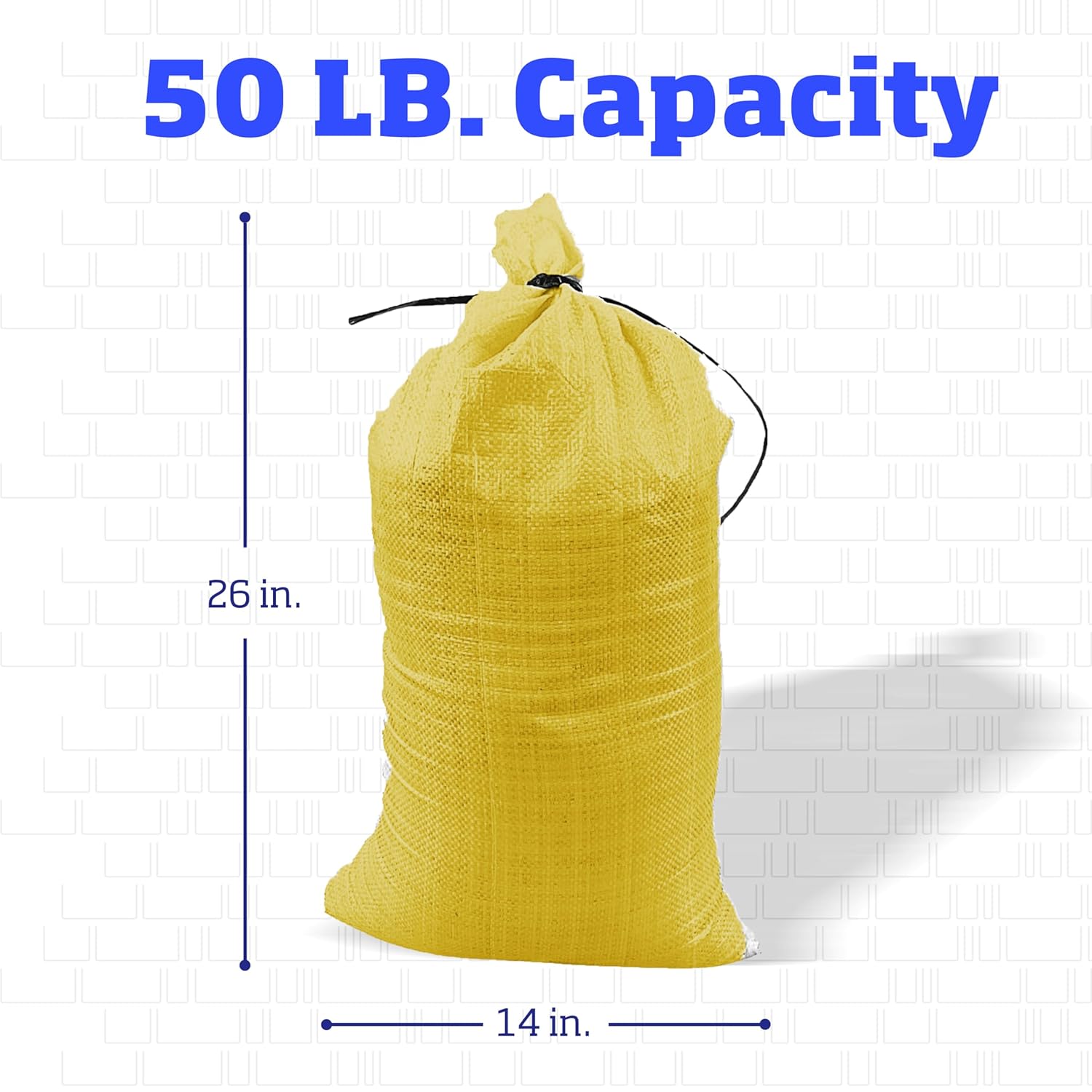 DURASACK Bolsas de arena resistentes con cuerdas de amarre, bolsas de arena de polipropileno tejidas vacías para control de inundaciones con 1600