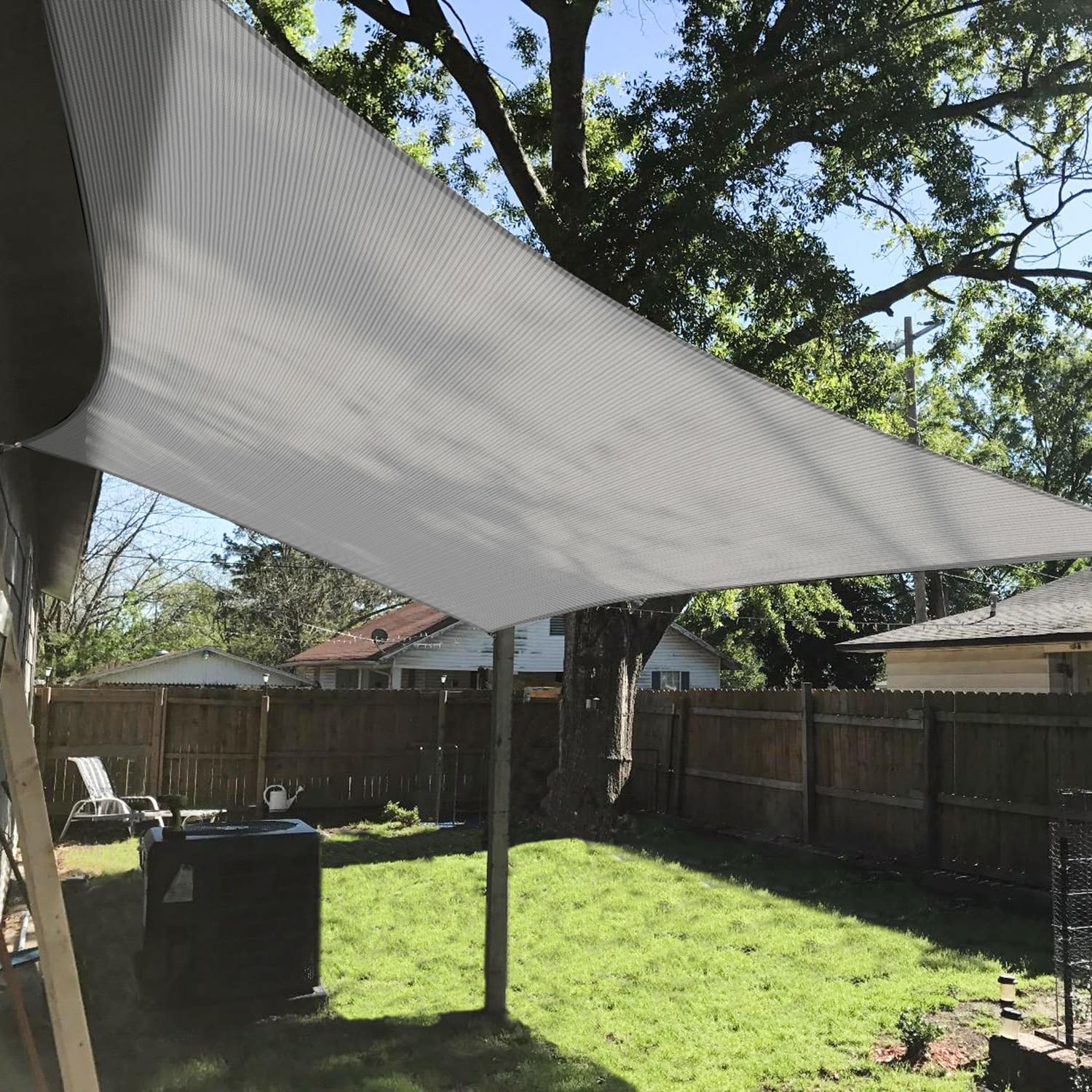 TANG SUNSHADES DEPOT – Toldo cuadrado permeable 180 GSM (6.35onzasm),Rojo, turquesa, verde, gris claro, naranja,con rayas gris y blanco, con rayas