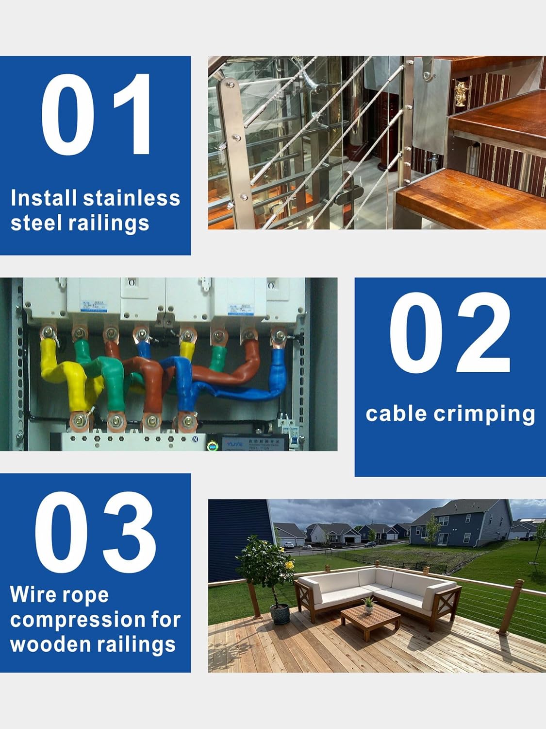 AMZCNC Herramienta de prensado hidráulico de 10 toneladas con 9 troqueles estándar de EE. UU. para 12 AWG a 20 AWG, herramienta hidráulica para