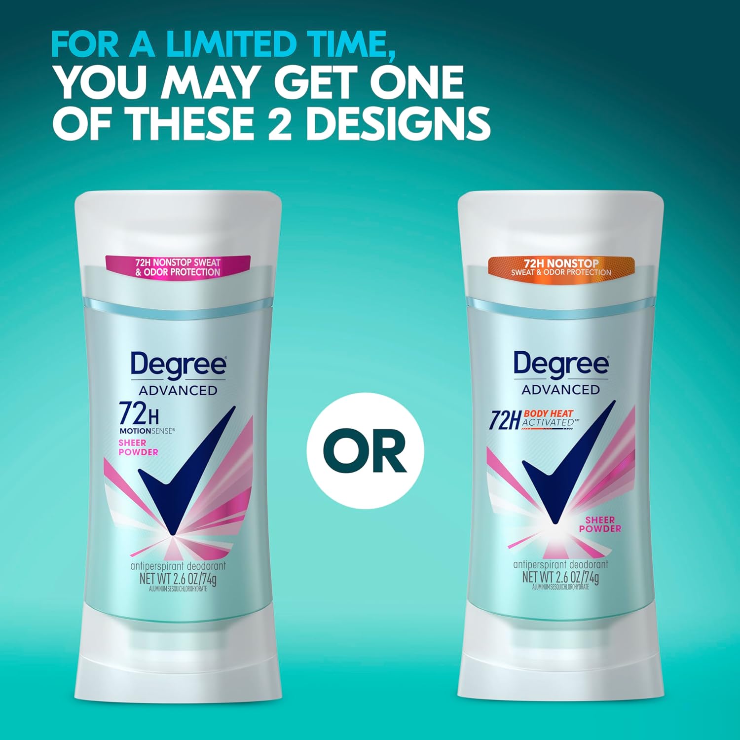 Degree Advanced Protection – Desodorante antitranspirante en polvo transparente para control de sudor y olor de 72 horas para mujeres, con