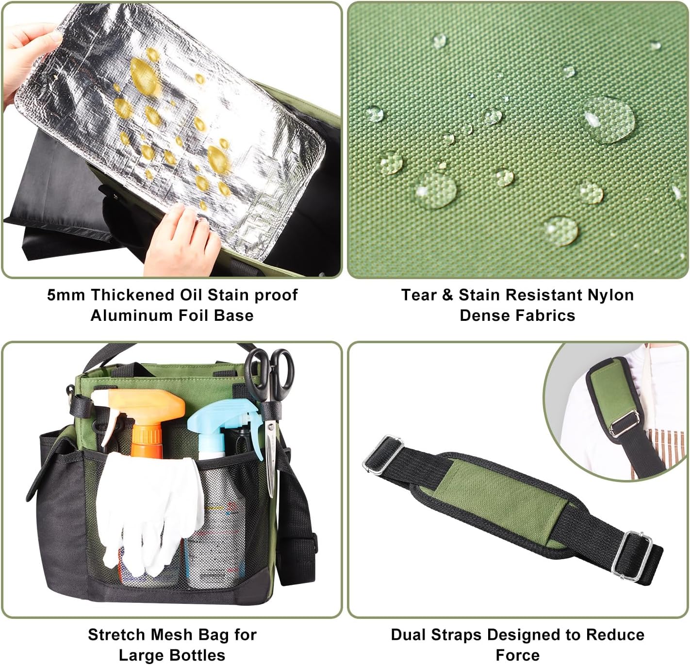 Viajero Bolsa de limpieza portátil, organizador de suministros de limpieza grande, organizador de suministros de limpieza, bolsa de detallado con
