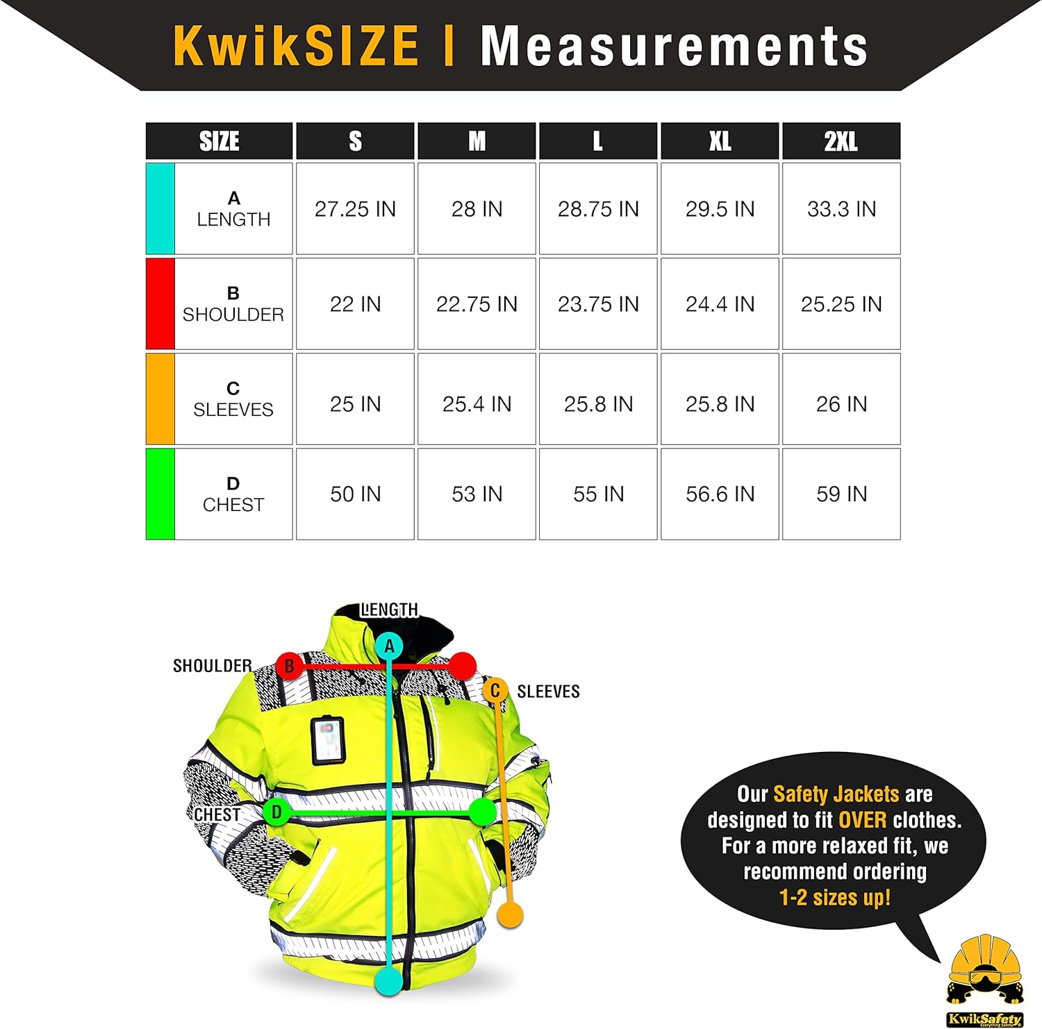 KwikSafety Chaqueta de seguridad ENFORCER, UNIVERSE & MARSHAL bolsillo para identificación y capucha plegable Clase 3 Probado por ANSI Cumple con