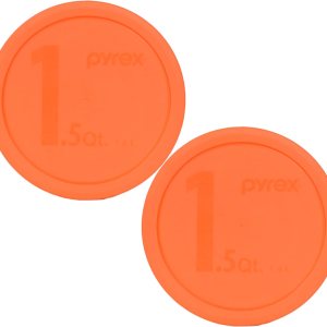 Pyrex 323-PC 1.5qt tapa de plástico naranja para almacenamiento de alimentos, fabricada en Estados Unidos, paquete de 2 Pyrex 323-PC 1.5qt tapa de plástico naranja para almacenamiento de alimentos, fabricada en Estados Unidos, paquete de 2