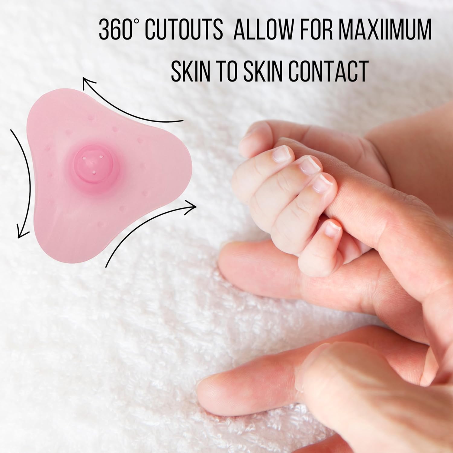 Protectores de pezón rosa para lactancia, paquete de dos con estuche de silicona ultrafina de 0.78 pulgadas, suave y flexible para la madre que
