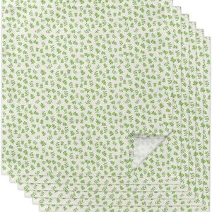 Paquete de 6 servilletas de tela para decoración de mesa, flores verdes de granja de 20 x 20 pulgadas, de algodón, absorbentes, reutilizables, para Paquete de 6 servilletas de tela para decoración de mesa, flores verdes de granja de 20 x 20 pulgadas, de algodón, absorbentes, reutilizables, para