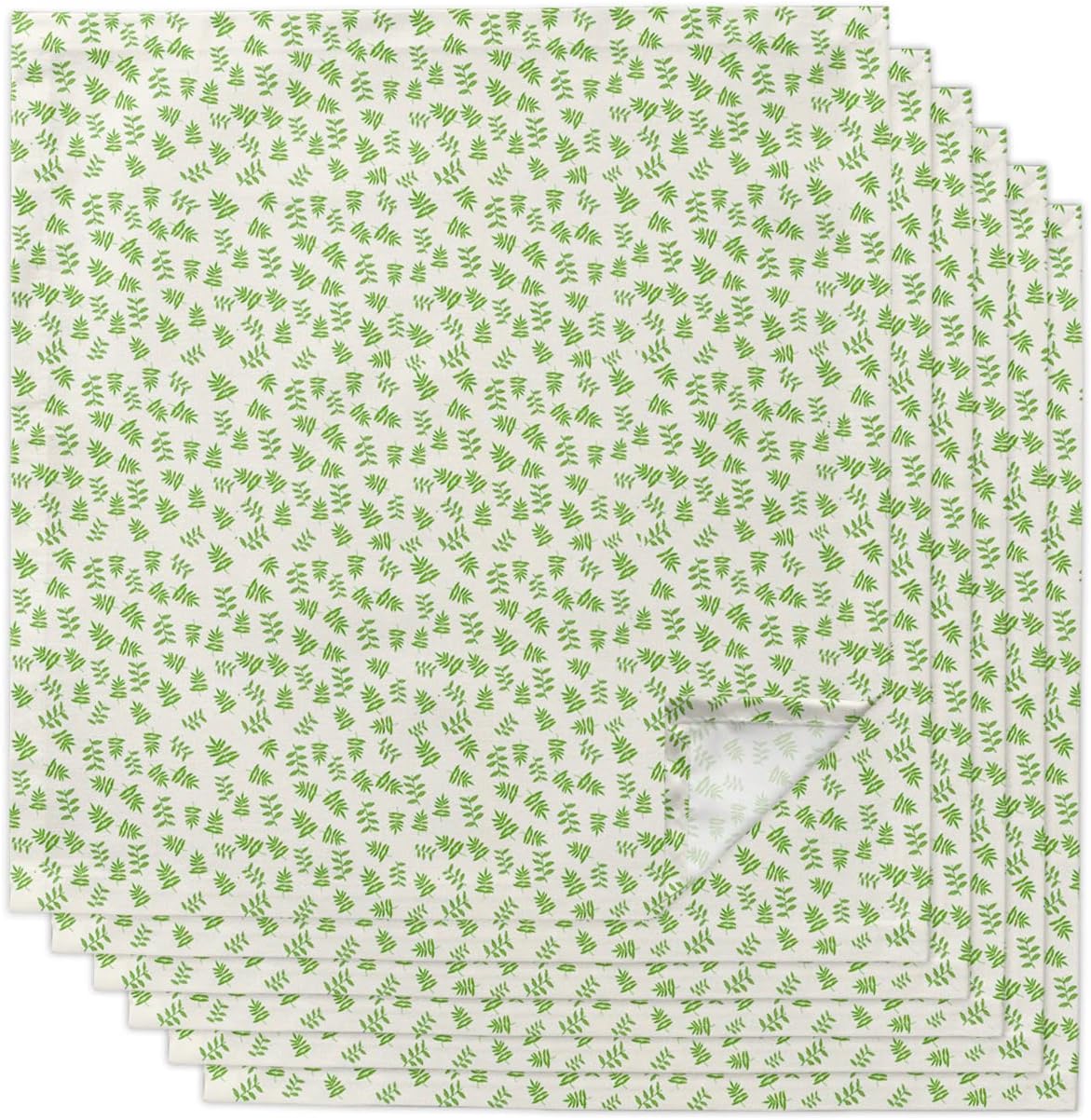Paquete de 6 servilletas de tela para decoración de mesa, flores verdes de granja de 20 x 20 pulgadas, de algodón, absorbentes, reutilizables, para