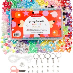 Incraftables Cuentas de pony para hacer pulseras de 0.354 in (32 colores). Kit de cuentas de pony arcoíris grandes para joyas y manualidades de Incraftables Cuentas de pony para hacer pulseras de 0.354 in (32 colores). Kit de cuentas de pony arcoíris grandes para joyas y manualidades de