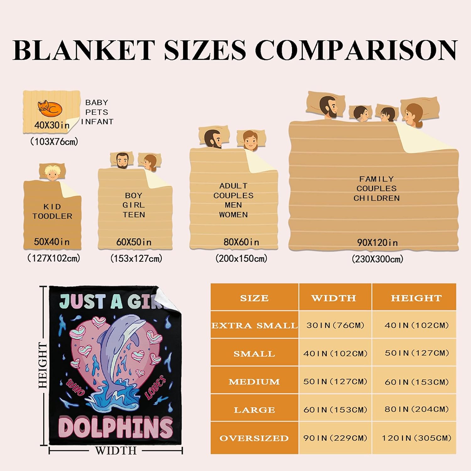 Manta de delfín, regalo para niñas y mujeres, manta con texto en inglés “Just A Girl Who Loves Dolphins”, súper suave y acogedora manta cálida para