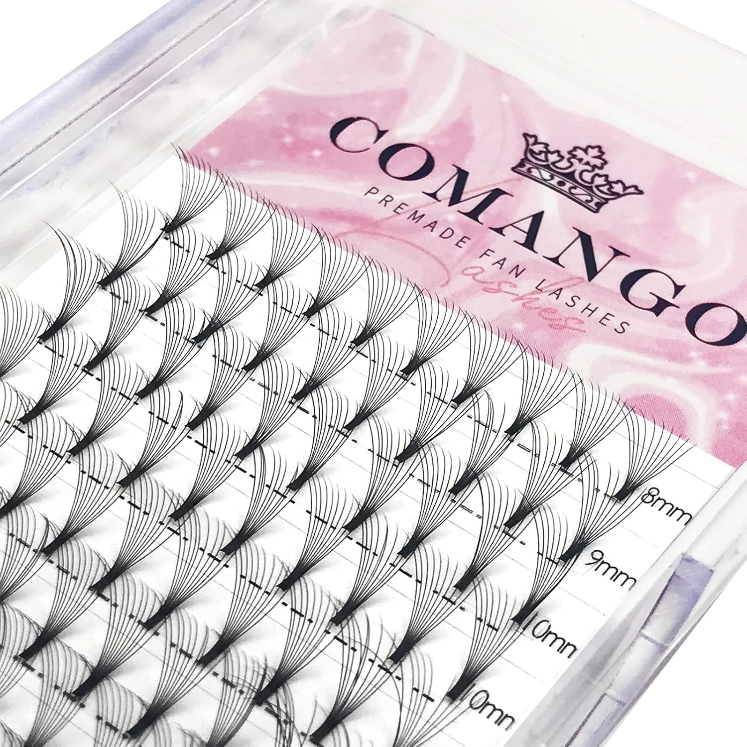 Extensiones de pestañas postizas en abanico 10D-D-0.07-0.59 pulgadas, mezcla, 10D3D4D5D6D 0.070.004 in CD 0.315-0.591 in, mezcla de 0.315-0.59