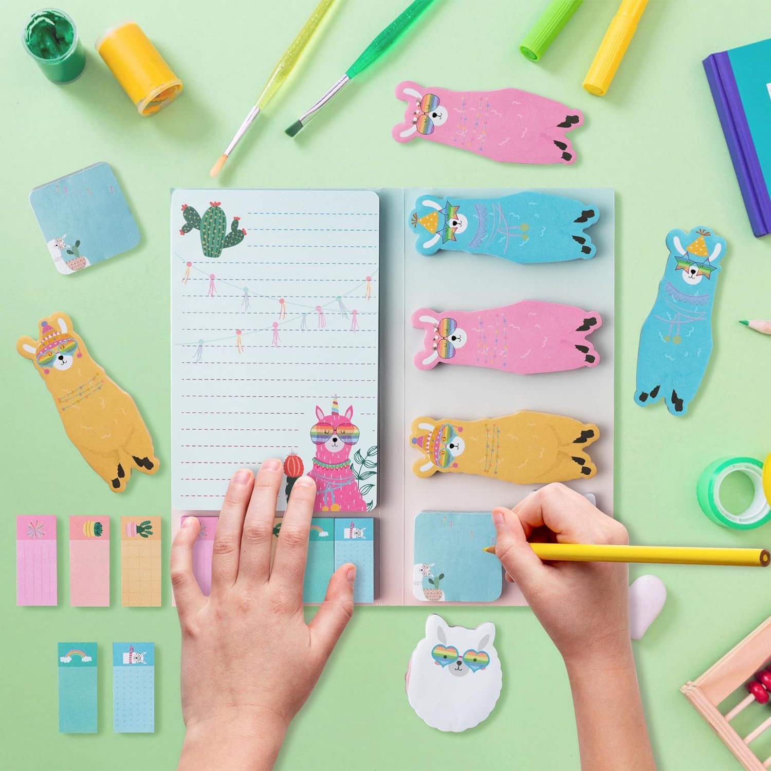 I Just Really Like Llamas – Juego de notas adhesivas, 550 hojas, lindas notas autoadhesivas de alpaca de dibujos animados, pestañas divisorias de
