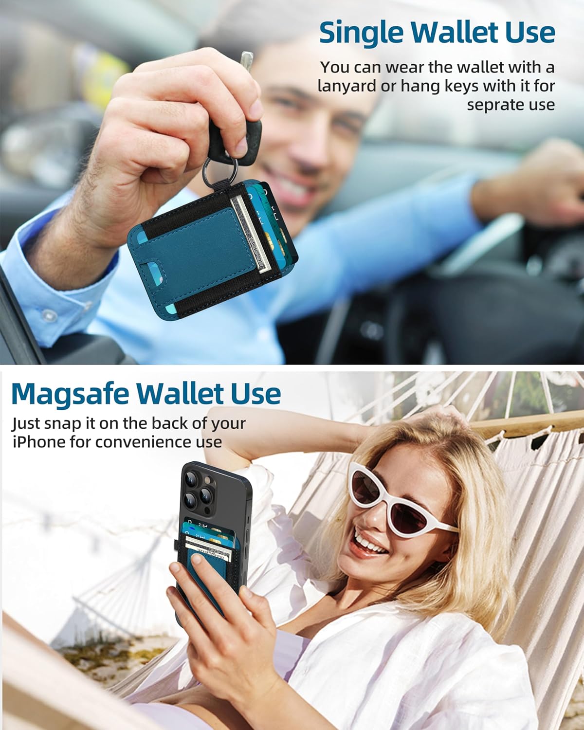 Magsafe Wallet, cartera magnética más fuerte para iPhone serie 1615141312, para tarjetero Magsafe con 2 ranuras para tarjetas, bloqueo RFID,