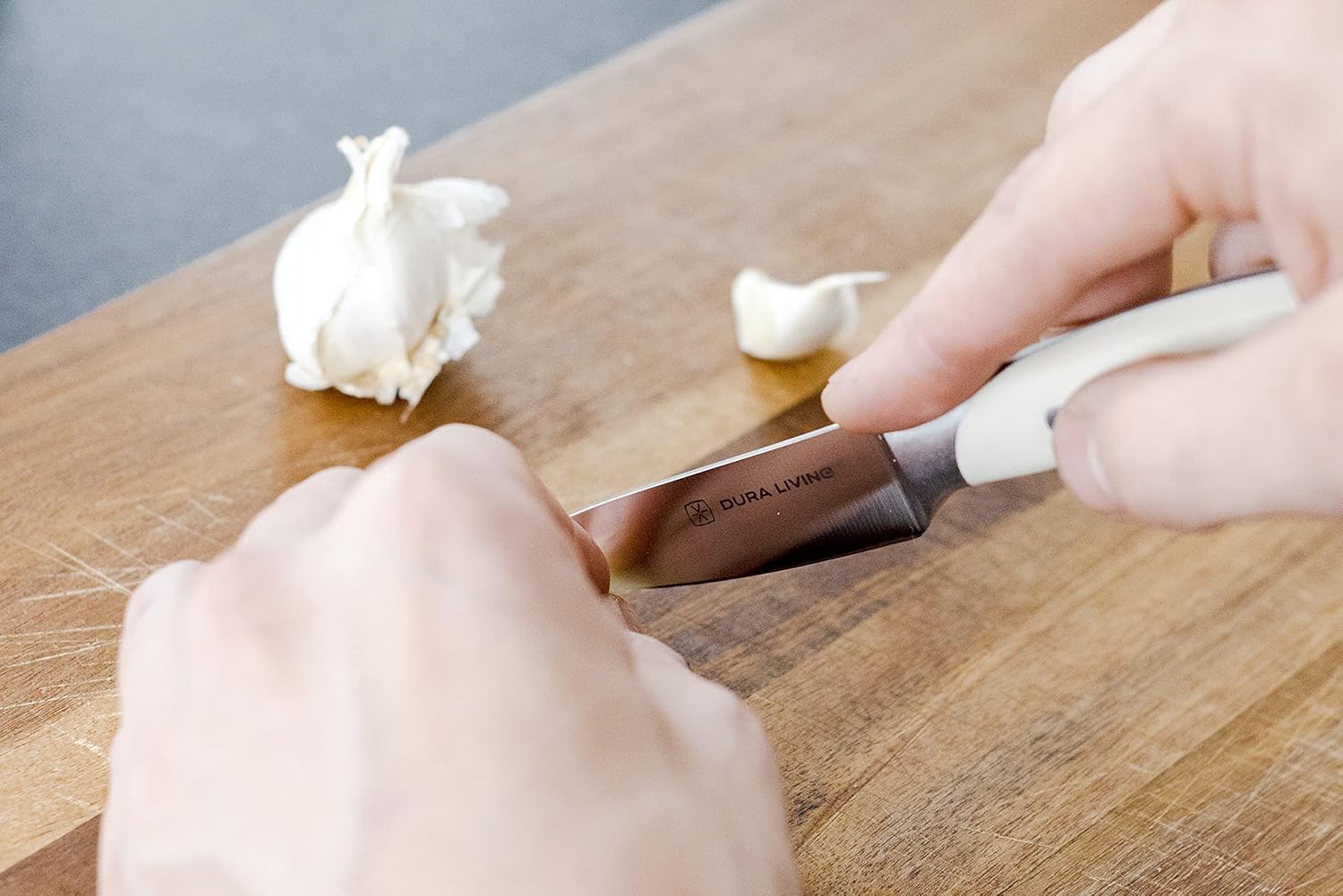 DURA LIVING Juego de cuchillos de cocina profesionales de 2 piezas, acero inoxidable alemán de alto carbono forjado de precisión, utilidad de 5