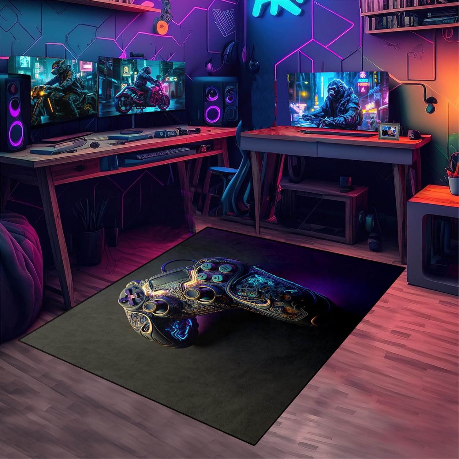 Alfombra de juego para habitación de niños, 59 x 39 pulgadas, alfombra de juego para dormitorio, controlador de juegos, alfombra de juego, alfombra