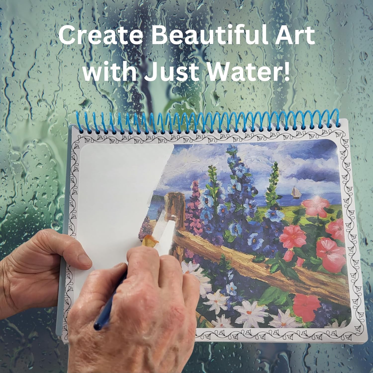Arte acuático para ancianos, personas mayores, niños, reutilizable, sin ensuciar, organizado en espiral, solo tienes que añadir agua, edición