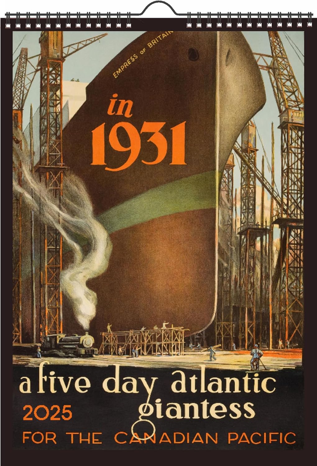 Calendario de pared 2023 12 páginas de 8 x 12 pulgadas Ocean Cruise Ships Vintage Travel Poster Ads