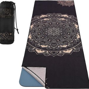 MoKo Toalla de yoga, esterilla de yoga antideslizante, manta de yoga, patrón de impresión de secado rápido con bolsillo de esquina para bikram, MoKo Toalla de yoga, esterilla de yoga antideslizante, manta de yoga, patrón de impresión de secado rápido con bolsillo de esquina para bikram,