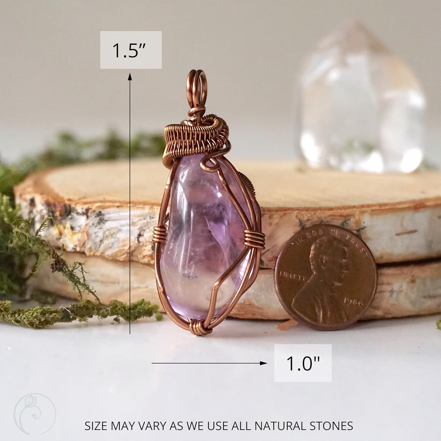 Designs by Nature Gems Handmade Women Necklace Amethyst Necklace 24 Inch Chain Antique Bronze February Birthstone