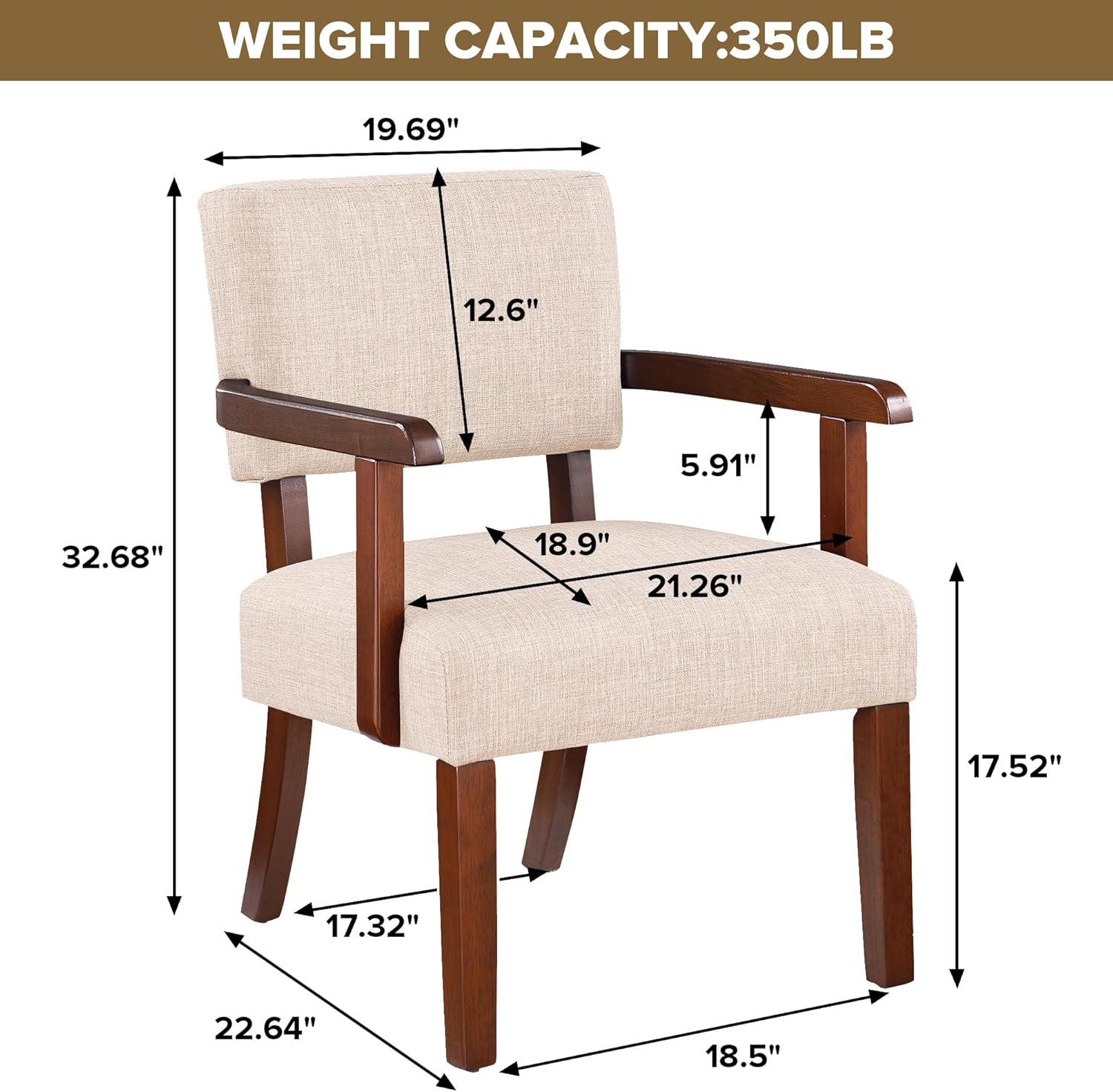 Ufurpie Juego de 2 sillas decorativas de tela con mesa redonda de madera, silla moderna de mediados de siglo para sala de estar, dormitorio,
