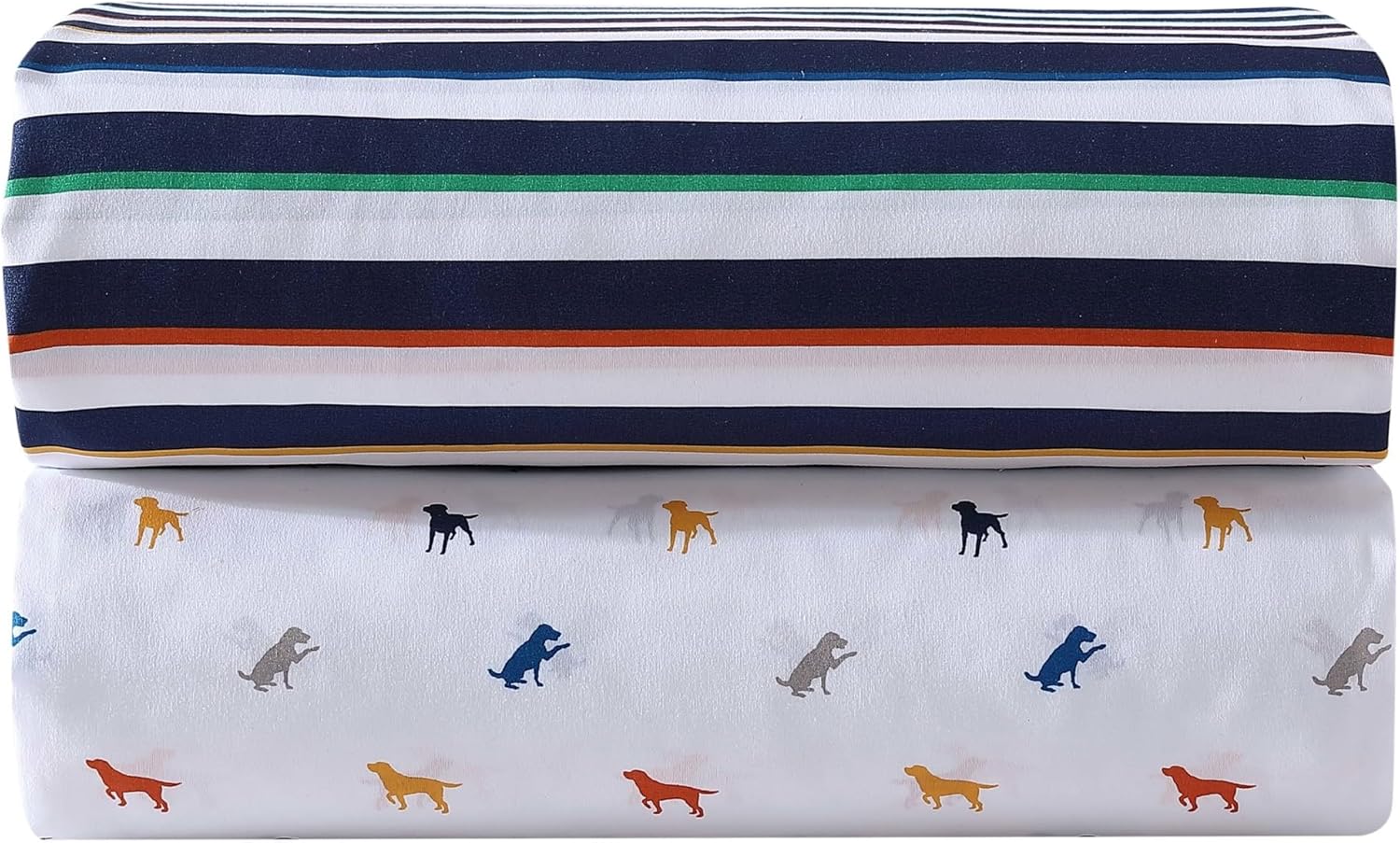 Eddie Bauer Sábanas matrimoniales, ropa de cama resistente a las manchas, ideal para juego de ropa de cama infantil (Buddy The Dog White, Full)