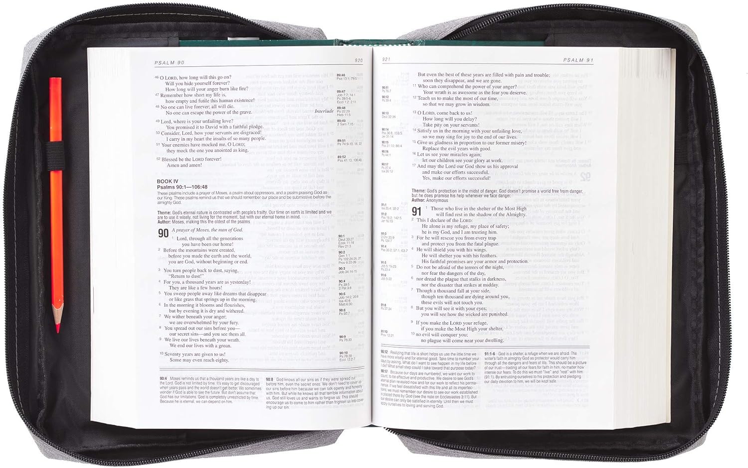Funda de lona para hombres y mujeres con cremallera para Biblia o libro con asa.