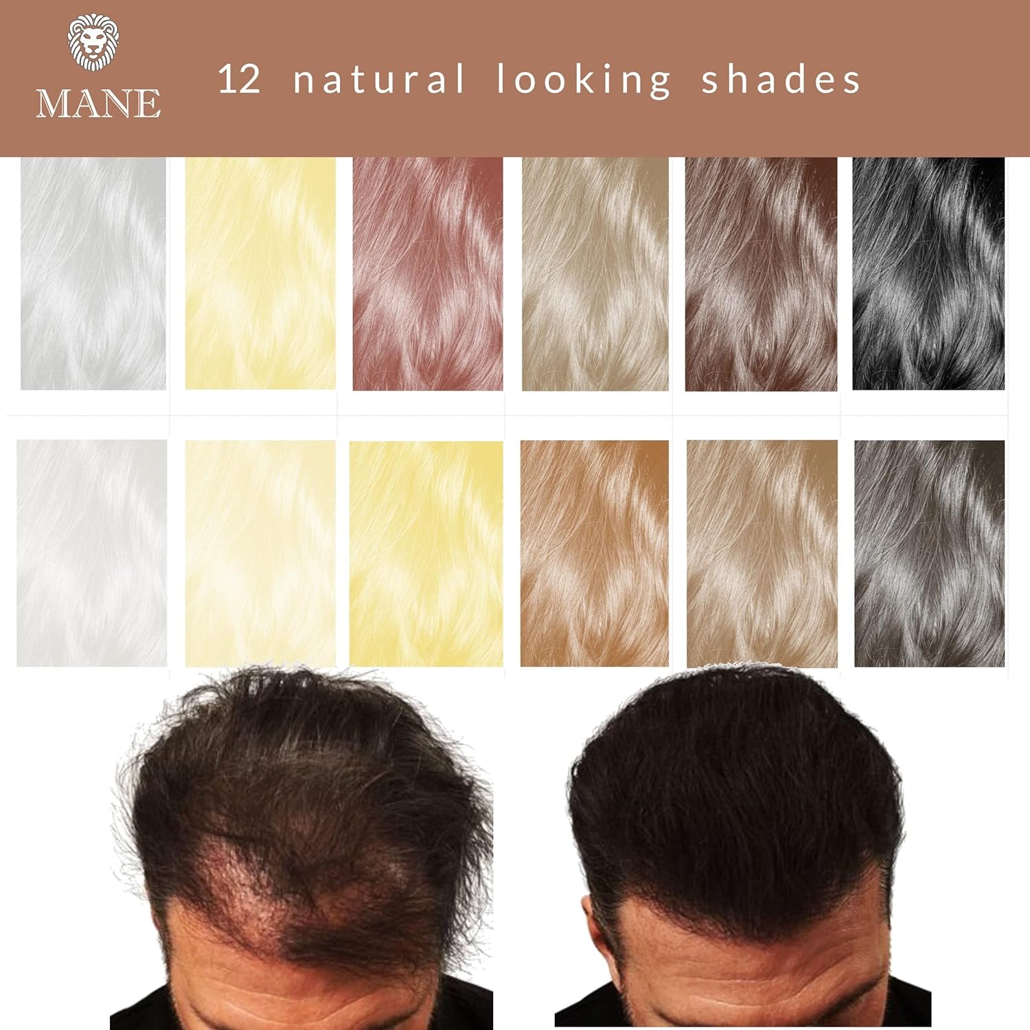 Mane Espesante del cabello 6.8 fl oz con champú y acondicionador (rubio ceniza)